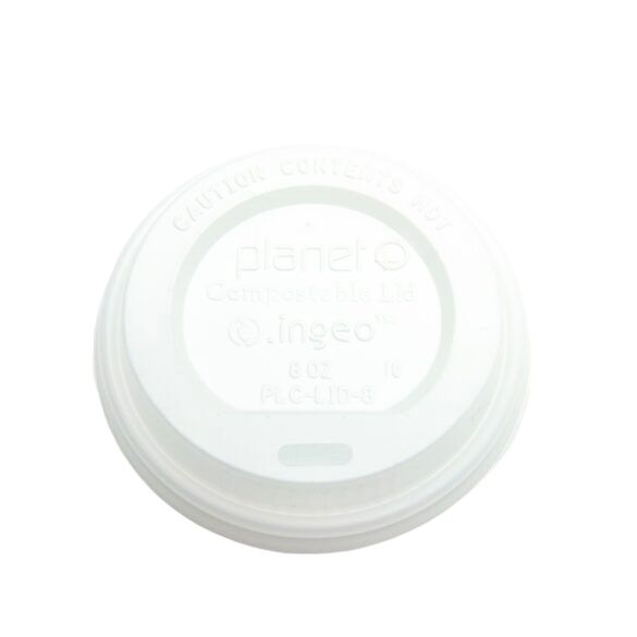 Lid for 8 oz Hot Cups | Compostable CPLA | 1000/case - Planet+