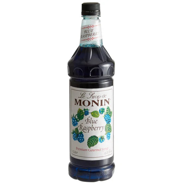 Monin Blue Raspberry Flavoring Syrup 1 Litre Plastic Bottle