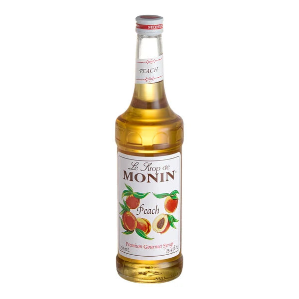 Monin Peach Flavoring Syrup 750 ml Glass Bottle