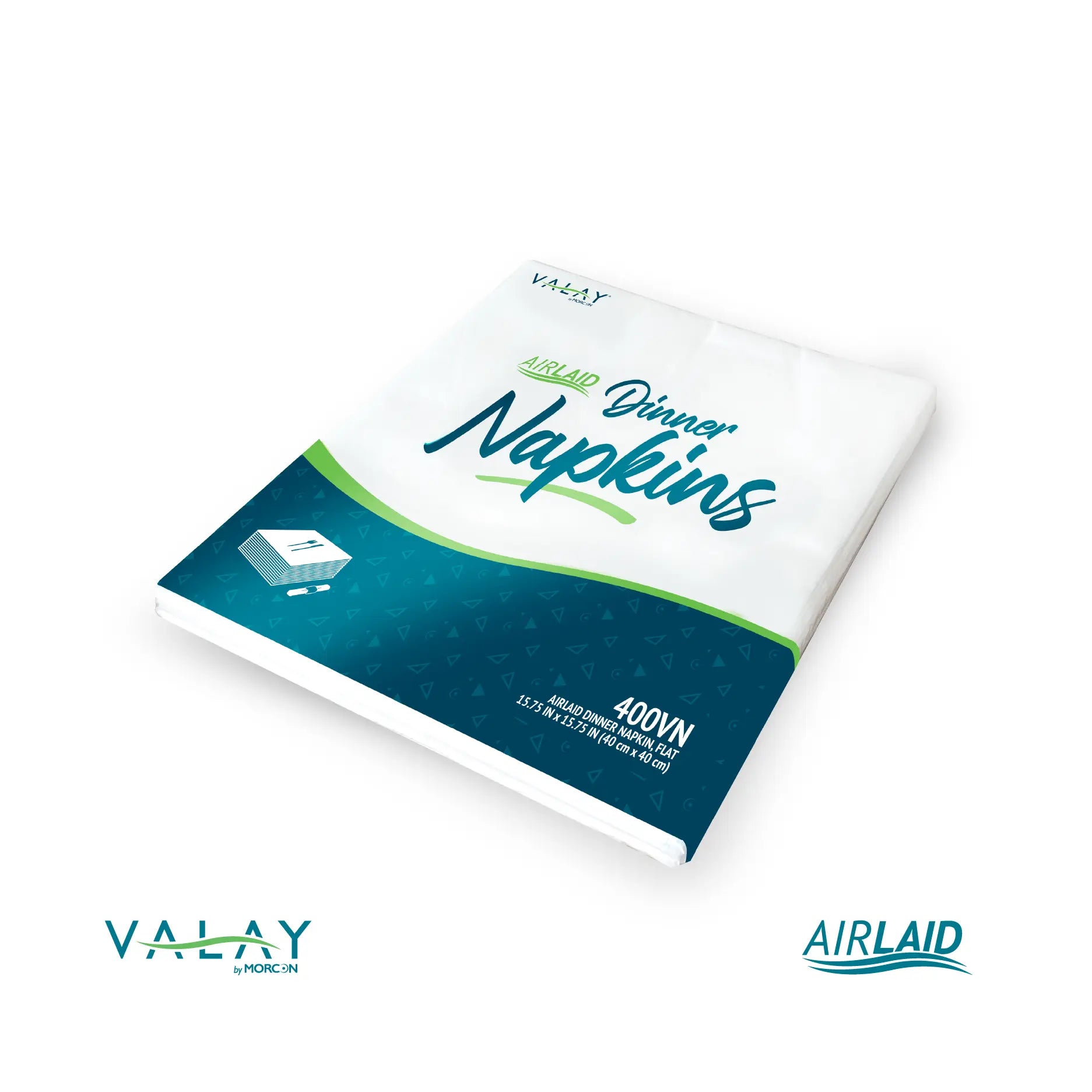 Morcon 16x16 Airlaid Dinner Napkins, White, Flatpack - 1000/case