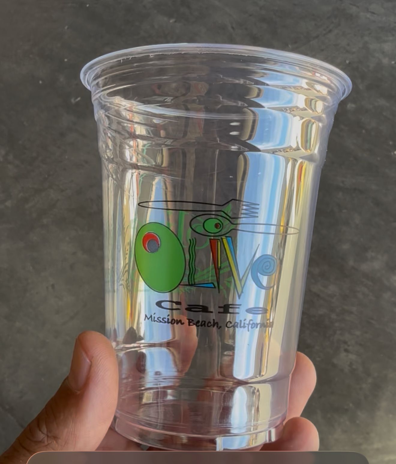 16 oz PET cups - Olive Cafe Logo - 1000/case